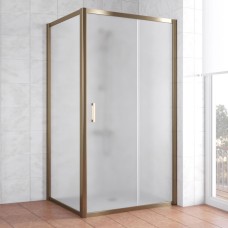 Душевой уголок Vegas Glass ZP+ZPV 100*100 05 10 профиль бронза, стекло сатин 