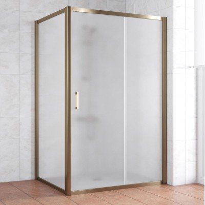 Душевой уголок Vegas Glass ZP+ZPV 140*90 05 10 профиль бронза, стекло сатин