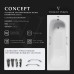 Чугунная ванна Vinsent Veron Concept 165x70x42 с квадратными ручками оружейная сталь и антискользящим покрытием