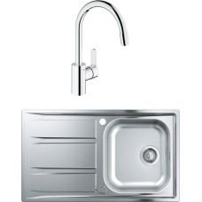 Комплект  Мойка кухонная Grohe K400 31566SD0 + Смеситель Grohe Eurostyle Cosmopolitan 31126002 для кухонной мойки 