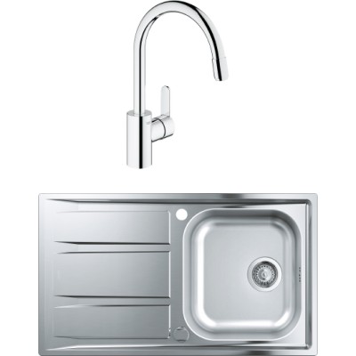 Комплект  Мойка кухонная Grohe K400 31566SD0 + Смеситель Grohe Eurostyle Cosmopolitan 31126002 для кухонной мойки