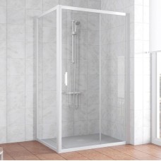 Душевой уголок Vegas Glass ZP+ZPV 110*90 01 01 профиль белый, стекло прозрачное 