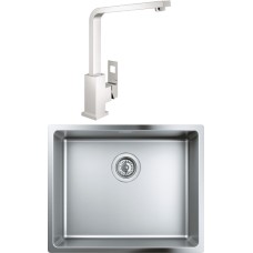 Комплект  Мойка кухонная Grohe K700U 31574SD0 + Смеситель Grohe Eurocube 31255000 для кухонной мойки 