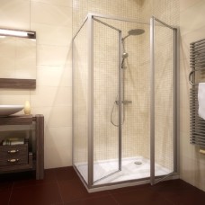 Душевой уголок GuteWetter Practic Rectan GK-402 правая 95x90 см стекло бесцветное, профиль матовый хром 