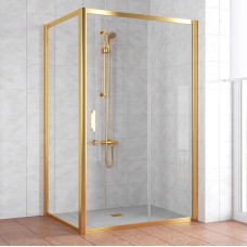 Душевой уголок Vegas Glass ZP+ZPV 120*90 09 01 профиль золото, стекло прозрачное 