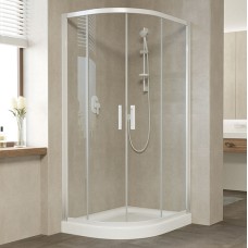 Душевой уголок Vegas Glass ZS-F 100*80 01 01 профиль белый, стекло прозрачное 