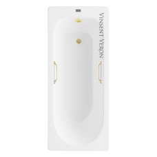Чугунная ванна Vinsent Veron Soissons 170x70x42 с квадратными ручками матовое золото