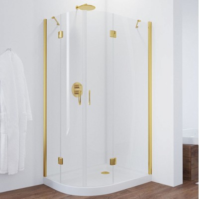 Душевой уголок Vegas Glass AFS-F 100*80 09 01 R профиль золото, стекло прозрачное