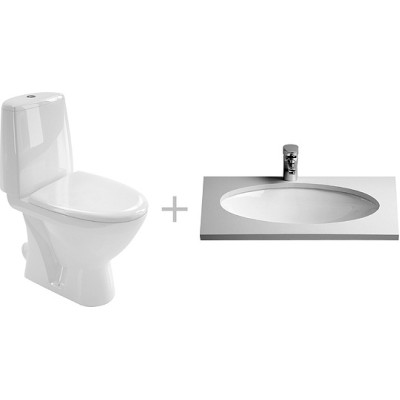 Комплект  Унитаз-компакт IFO Frisk 21030000 + Раковина VitrA Arkitekt 6069B003 встраиваемая