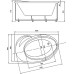 Акриловая ванна Акватек Бетта 150x95 L с гидромассажем