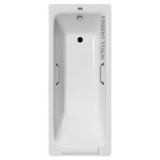 Чугунная ванна Vinsent Veron Italon 170x70x45 с квадратными хромированными ручками
