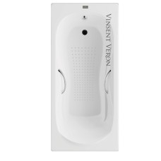 Чугунная ванна Vinsent Veron Haiti 170x80x42 с хромированными ручками и антискользящим покрытием