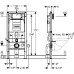 Комплект Инсталляция Geberit Duofix UP320 с кнопкой матовый хром + Унитаз Laufen Pro Rimless безободковый