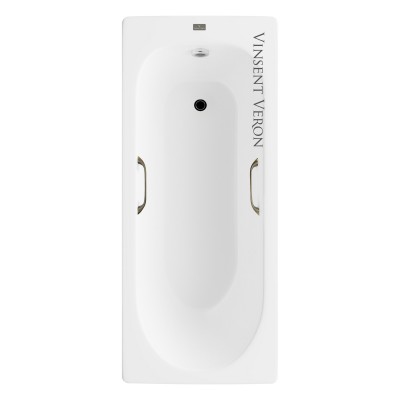 Чугунная ванна Vinsent Veron Soissons 170x70x42 с квадратными бронзовыми ручками