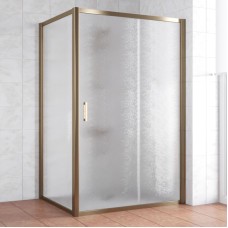 Душевой уголок Vegas Glass ZP+ZPV 140*90 05 02 профиль бронза, стекло шиншилла 