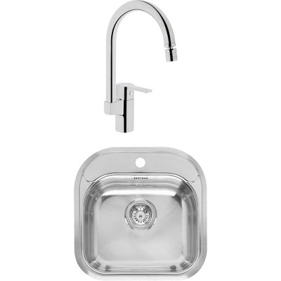 Комплект  Мойка кухонная Reginox Boston LUX OKG сталь + Смеситель VitrA Fold S Sink Mixer A42155EXP для кухонной мойки