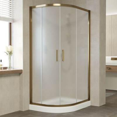 Душевой уголок Vegas Glass ZS-F 90*80 05 10 профиль бронза, стекло сатин