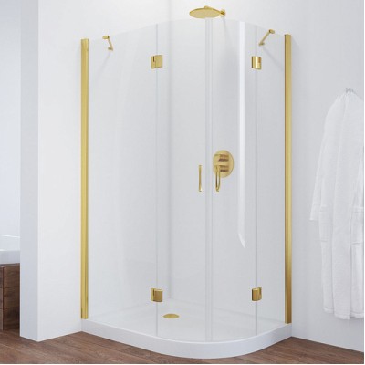 Душевой уголок Vegas Glass AFS-F 110*90 09 01 L профиль золото, стекло прозрачное