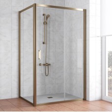 Душевой уголок Vegas Glass ZP+ZPV 130*70 05 01 профиль бронза, стекло прозрачное 