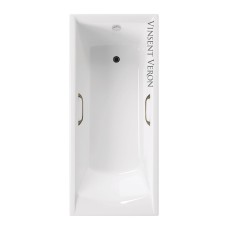 Чугунная ванна Vinsent Veron Devon 170x70x45 с квадратными бронзовыми ручками