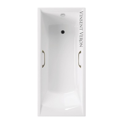 Чугунная ванна Vinsent Veron Devon 170x70x45 с квадратными бронзовыми ручками