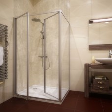 Душевой уголок GuteWetter Practic Rectan GK-402 левая 110x90 см стекло бесцветное, профиль матовый хром 