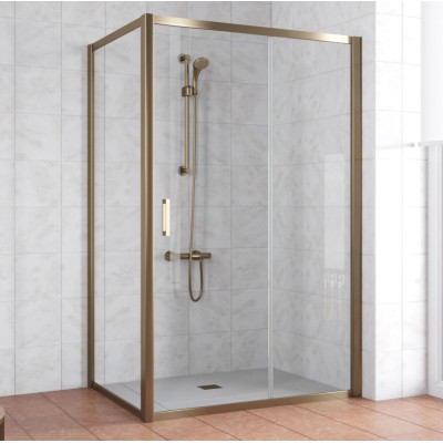 Душевой уголок Vegas Glass ZP+ZPV 140*70 05 01 профиль бронза, стекло прозрачное