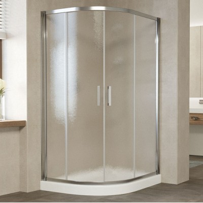 Душевой уголок Vegas Glass ZS-F 120*80 08 02 профиль глянцевый хром, стекло шиншилла