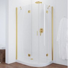 Душевой уголок Vegas Glass AFS-F 100*80 09 01 L профиль золото, стекло прозрачное 