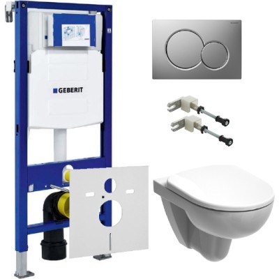 Комплект Инсталляция Geberit Duofix UP320 с кнопкой матовый хром + Унитаз IFO Special безободковый + Шумоизоляция