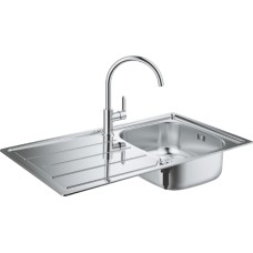 Комплект Grohe Bau 31562SD0 Мойка кухонная K200 31552SD0 + Смеситель BauEdge 31367000 для кухонной мойки 