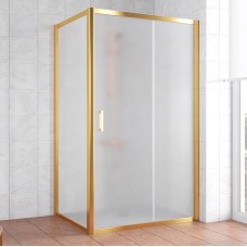Душевой уголок Vegas Glass ZP+ZPV 100*90 09 10 профиль золото, стекло сатин 
