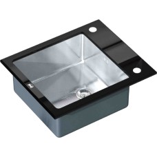 Мойка кухонная Zorg Inox Glass GL-6051-BLACK черное стекло 