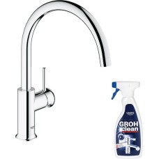 Смеситель Grohe BauClassic 31234000 для кухонной мойки + Средство для очистки Grohe Grohclean 48166000 