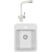 Комплект  Мойка кухонная Floracio Compact 430 белая + Смеситель Floracio Ares для кухонной мойки, жасмин