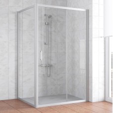 Душевой уголок Vegas Glass ZP+ZPV 110*100 07 01 профиль матовый хром, стекло прозрачное 