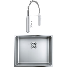 Комплект  Мойка кухонная Grohe K700U 31574SD0 + Смеситель Grohe Eurocube 31395000 для кухонной мойки 