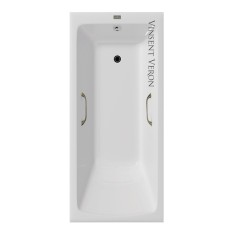 Чугунная ванна Vinsent Veron Kingston 180x80x50 с квадратными бронзовыми ручками