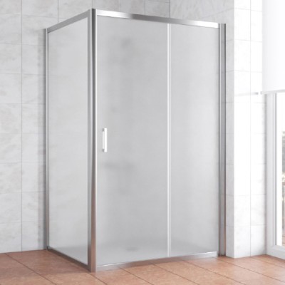 Душевой уголок Vegas Glass ZP+ZPV 110*100 08 10 профиль глянцевый хром, стекло сатин