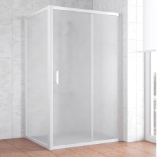Душевой уголок Vegas Glass ZP+ZPV 110*100 01 10 профиль белый, стекло сатин 