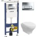 Комплект Инсталляция Geberit Duofix Платтенбау 4 в 1 с кнопкой хром + Унитаз Gustavsberg Estetic Hygienic Flush