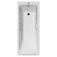 Чугунная ванна Vinsent Veron Italon 170x70x45 с квадратными золотыми ручками