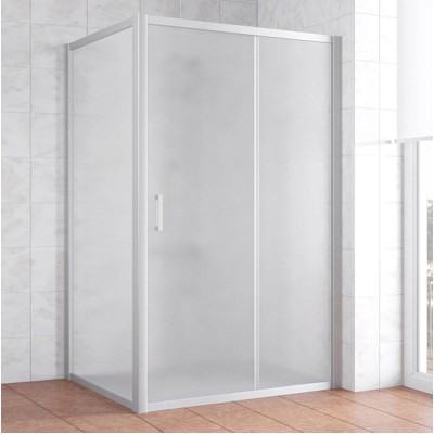 Душевой уголок Vegas Glass ZP+ZPV 120*100 07 10 профиль матовый хром, стекло сатин