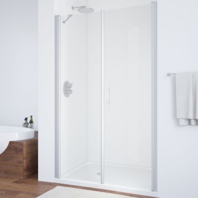Душевая дверь в нишу Vegas Glass EP-F-2 115 07 01 R профиль матовый хром, стекло прозрачное