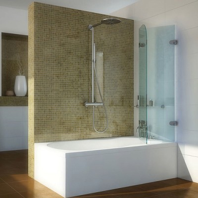 Шторка на ванну GuteWetter Lux Pearl GV-002A правая 80 см стекло бесцветное, фурнитура хром