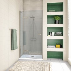 Душевая дверь в нишу GuteWetter Trend Door GK-862AP левая 128 см стекло бесцветное Two, профиль хром 