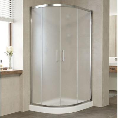 Душевой уголок Vegas Glass ZS-F 100*90 08 10 профиль глянцевый хром, стекло сатин
