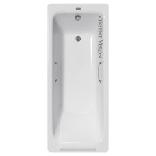 Чугунная ванна Vinsent Veron Italon 170x70x45 с квадратными ручками оружейная сталь