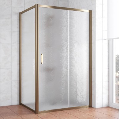 Душевой уголок Vegas Glass ZP+ZPV 130*70 05 02 профиль бронза, стекло шиншилла