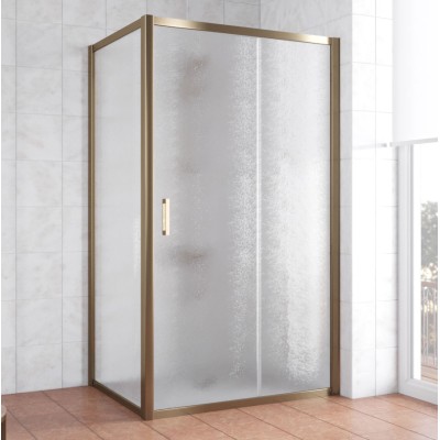 Душевой уголок Vegas Glass ZP+ZPV 100*80 05 02 профиль бронза, стекло шиншилла
